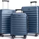 LIGHT FLIGHT Luggage Sets, 3 Piece Durable Suitcase Set with Spinner Wheels, 3 Pcs Hard Shell Lightweight Luggage with TSA Lock, Large Checked Travel Suitcases, 20/24/28 Inch, Royal Blue