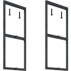 DIYHD 2 Tier Ceiling Mount Pipe Shelf Brackets, Industrial Rustic Black Storage Hanging Pipe Shelf,Max Load 100lbs,No Wooden Plank