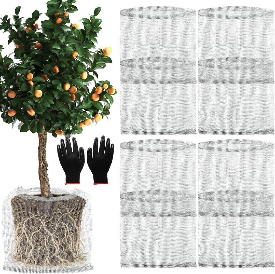 15 Gallon Root Guard Gopher Baskets Proof Stainless Wire Steel Underground Barrier, Gophers Moles Voles Mesh Baskets Protect Plant Roots Tubers Trees Flowers Crops (8 Pcs 15 Gallon)