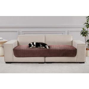 Dog Bed Cover Couch Cover for Pets, 33x82 inch Anti-Slip Washable Couch Pads for 3 Cushions Sofa Furniture Protector (Reddish Coffee)