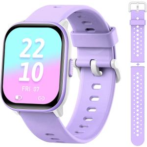 Kids Watch for Girls Boys with IP68 Waterproof, Girls Watch with 19 Sports Modes, Sleep Tracking, Pedometer, Stopwatch, Kids Activity Tracker, Birthday Gifts for Girls Age 6-15 Years Old (Purple)