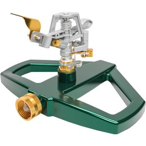 Hourleey Impact Sprinklers for Yard, Heavy Duty 360 Degree Rotating Pulsating Lawn Sprinkler with Metal Base for Garden Large Area, Water Coverage up to 5,800 Sq. Ft