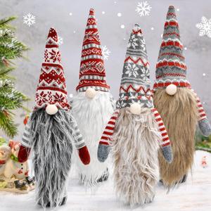 Christmas Gnome Bottle Topper Covers, Swedish Gnome Bottle Topper, for Decorations Christmas Dining Table Decor Party Favors Supplies Holiday Gifts (4pcs Christmas striped style)