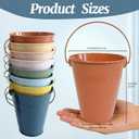 16 Pack 5.1" High Small Metal Bucket with Handle, 28 oz Colorful Mini Galvanized Tin Bucket Pail Party Supplies Decor, Flower Succulents Vase Planter, School Classrooms Crafts Pencil Holder