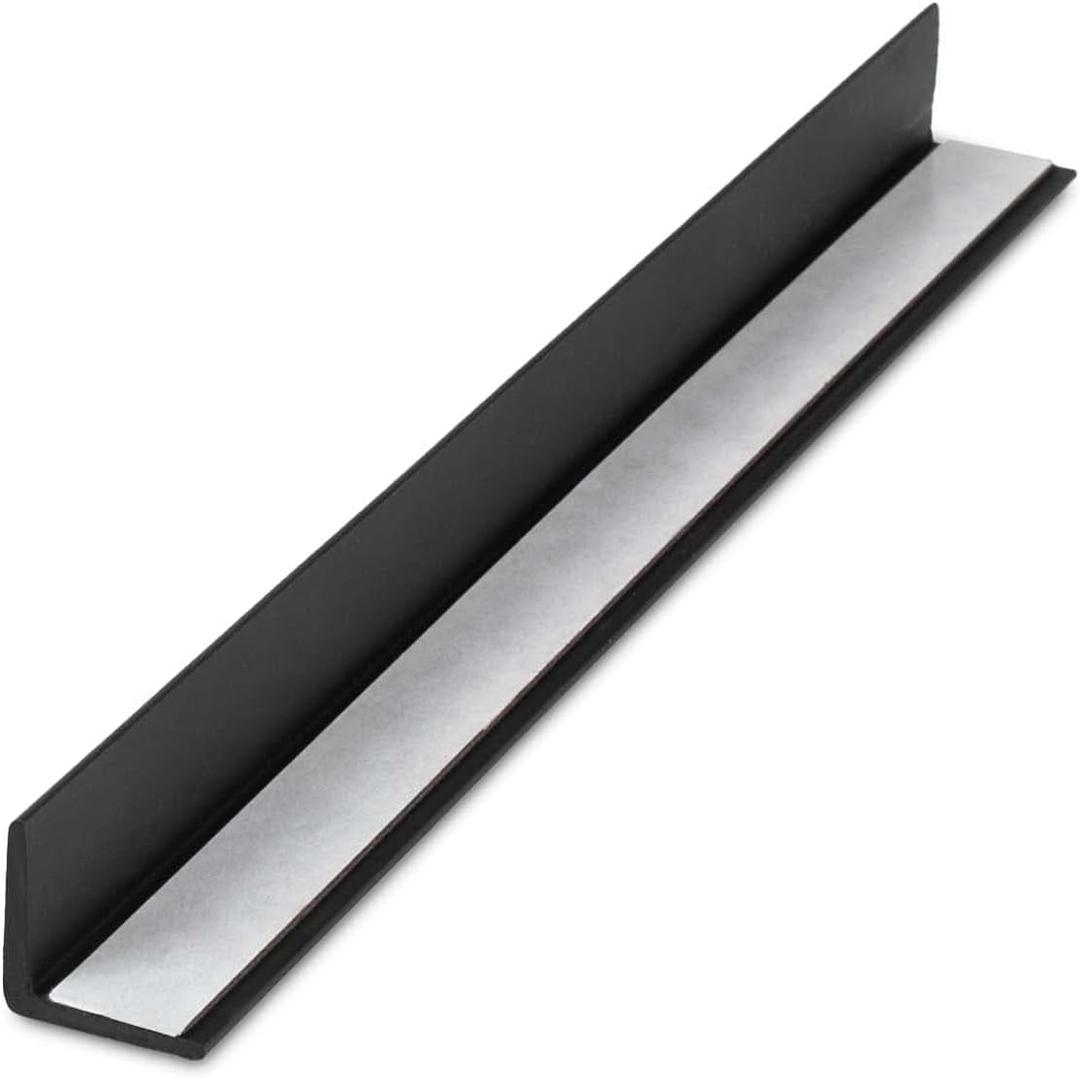 Outwater Plastics Black 3/4'' x 3/4'' x 5/64'' (.078'') Thick Styrene Even Leg Angle Moulding with Adhesive Backing | 36 Inch Lengths (Pack of 4) | 1935-BK-A