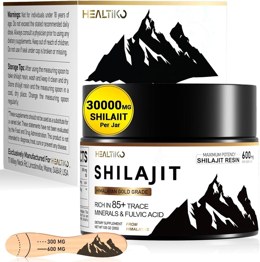 Shilajit Resin, Himalayan Shilajit Pure Himalayan Organic - 600mg Potency Gold Grade, Shilajit for Men & Women with 85+ Trace Minerals & Fulvic Acid, for Stamina, Immunity & Strength, 50 Serving (30g) (1.05 Ounce (Pack of 1), EXP DATE: 25 OCT 2026