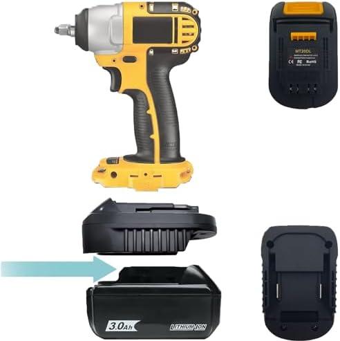 URUN MT20DL Battery Adapter, Adapter for Makita 18V Lithium-ion Battery for DeWalt 18V/20V Lithium-ion Tool Battery Adapter, Suitable for DeWalt 18V/20V Max Li-Ion Cordless Power Tools , Pack of 9
