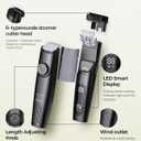 Beard Trimmer for Men, 40 Length Adjustable Blade Wheel, Stainless Steel Blade for Precision Facial Hair Trimming, Waterproof Wet/Dry Beard Trimmer, LCD Display, Powerful Suction-Glossy Black