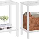 TUTOTAK End Table, Side Table, Nightstand, 2-Tier Storage Shelf, Sofa Table for Small Space, Living Room, Bed Room TB01BMW035 (Marble White)