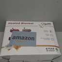 Homemate Electric Heated Blanket Twin Size - 62"x84" Heating Blanket Twin Size 1/2/4/6/8 Hours Auto-Off 10 Heat Level Over-Heat Protection Soft Flannel Sherpa ETL Certification (03 - Blue (Striped))