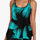 Tankini Swimsuits Tummy Control Flowy Swimwear Two Piece Bathing Suits Swim Tank Top with Boyshorts XL