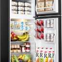 EUHOMY Mini Fridge with Freezer, 4.0 Cu.Ft Mini Refrigerator fridge, 2 door For Bedroom/Dorm/Office/Apartment - Food Storage or Cooling drinks, Black