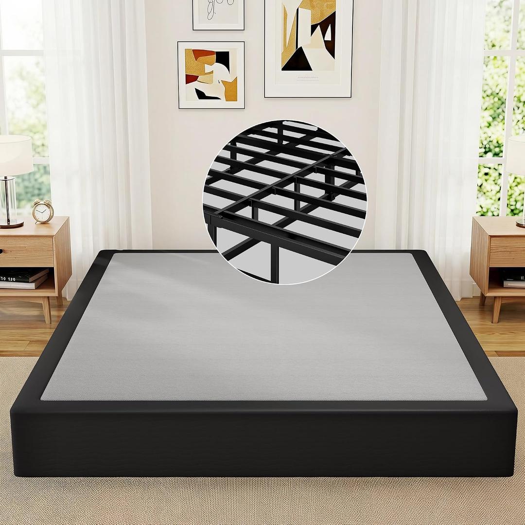 Awesofurni Queen Box Spring, 10 Inch High Profile Box Spring for Queen Bed, 3000 lbs Heavy Duty Metal Frame Mattress Foundation with Fabric Cover, Easy Assembly-Noise Free