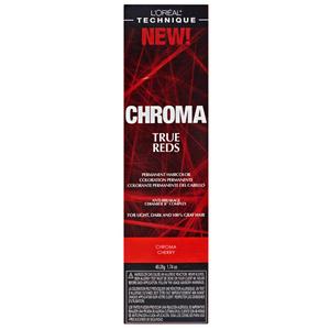 L'Oral Technique Chroma True Reds Permanent Hair Color - Red Dye For Long-Lasting Color, For Light, Dark and Gray Hair (Cherry)