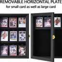 Verani Baseball Card Display Case - Sports Card Display Frame - Holds Sport Cards with UV Protection Clear View Lockable Wall Cabinet for Football Basketball Hockey Trading Card Black