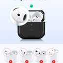 ESR for AirPods 4 Case, Compatible with AirPods 4th Generation Case (2024) (USB-C), Compatible with MagSafe, Drop Protection Cover with Lanyard, Magnetic Lid Lock, Orbit Hybrid Series, Black
