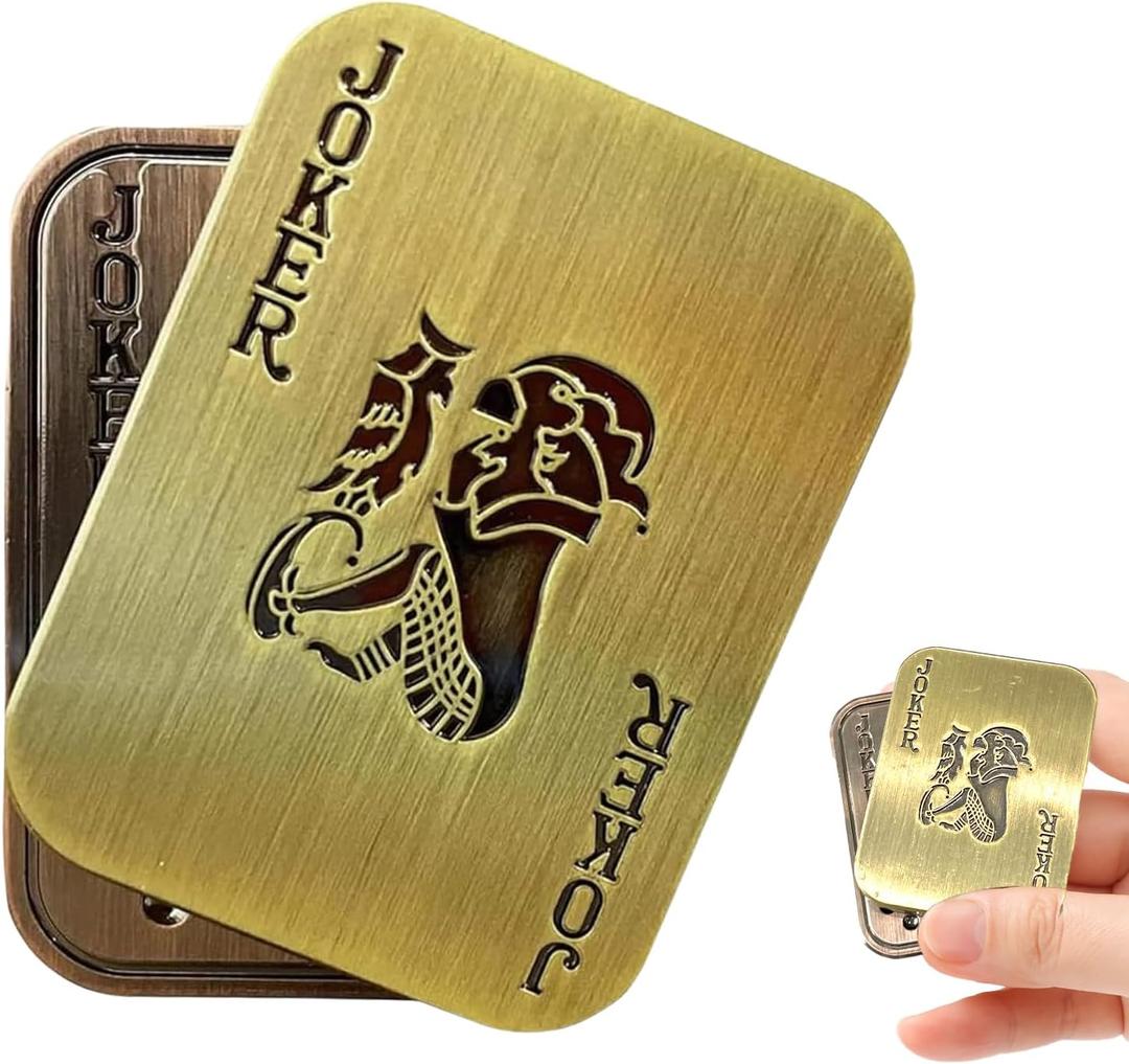 Fidget Toys, Metal Poker Push Card, Fidget Slider, Fidget Clicker, Fidget Toys for Adults Teens, Relieve Stress Anxiety ADHD, Gift for Boyfriend, Husband and Father (Joker)