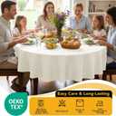 6-Pack Ivory Round Tablecloths, 120 Inches, Stain-Resistant Polyester for 5-6 Ft Round Tables - Washable Table Covers for Weddings, Banquets, Birthday Parties, Events