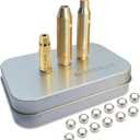 Laser Boresighter Kit, Red Laser Brass Chamber Bore Sight Kit for Rifle Scopes and Handgun