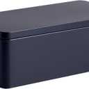 Tianhui Food Storage Containers Tin Box with Airtight Lids Kitchen Pantry Organization Metal Box, Mysterious Black, S