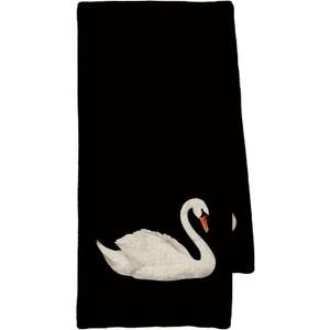 Vintage Swan Black Kitchen Towels, Rustic Country Farmhouse Swan Bathroom Nursery Office Moody Aesthetic Decoration Tea Towel Hand Towels 16x24 Inch