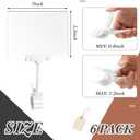 7 x 6 Pcs Acrylic Clip on Sign Holders 5.5 x 7 Inch Retail Store Sign Display Price Label Clips Plastic Double Head Swivel Signage with Card Clamp Hanging Signage for Clothing Supermarket Business
