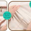 Chaos Cleared Canvas Storage Bags Designer Organizer for Comforters 2 Pack Seasonal Storage for Pillows, Blankets, Linens & Garments Foldable Design with Zip & Window, Moth-Proof Space Saver