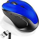 Mouse for MacBook Wireless Bluetooth Mouse Laptop MacBook Air Mac Pro Rechargeable Silent PC iPad Optical Mouse with Jiggler Dual Mode Switch Bluetooth 5.2/3.0 and 2.4GHz USB Type-C Receiver Blue