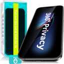 Esanik 2-Pack for iPhone 17 Pro/ 17/ 16Pro 360° Privacy Screen Protector - 4-Way Anti-Spy Tempered Glass, Shatterproof, Anti-Peep, Scratch Resistant