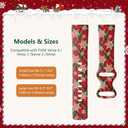 2 x Getino Sport Band Compatible with Fitbit Versa 4 Bands/Versa 3 Bands & Fitbit Sense Bands/Sense 2 Bands for Women Men, Soft Replacement Strap Accessories for Fitbit Sense/Sense 2/Versa 4/Versa 3 Watch (Large, Z-Red Plaid & Snowflake)