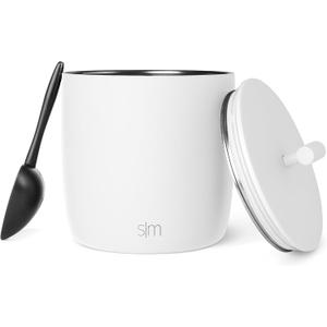 Simple Modern Vacuum Insulated Ice Bucket with Lid and Scoop | For Cocktail, Champagne, Wine, Beer, & Hosting | Stainless Steel 100oz Capacity for Large Parties | Rocks Collection | Winter White