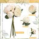 Silk Flower Peony Bouquets - 2 Pack Artificial Peonies with Stems Vintage Look Real Peonies Flowers for DIY Crafts Flower Arrangements Wedding Centerpiece Table Decor - Champagne