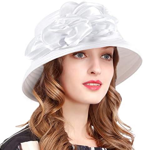 VECRY Womens Church Baptism Wedding Cloche Hat Tea Party Derby Dress Bowler Hats