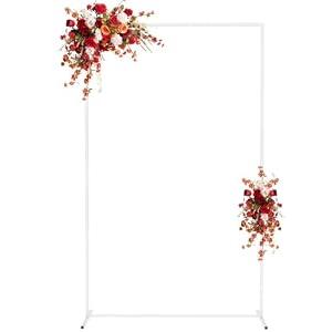 Asee'm 6.6FTx4FT White Wedding Arch Backdrop Stand Square Metal Rectangular Arch Frame for Ceremony Party Birthday Bridal Baby Shower Anniversary Arbor Balloon Decoration