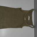 Free People Womens Scoop Neck Ribbed Tank Top Summer Sleeveless Layering Shirts, Army Green Small