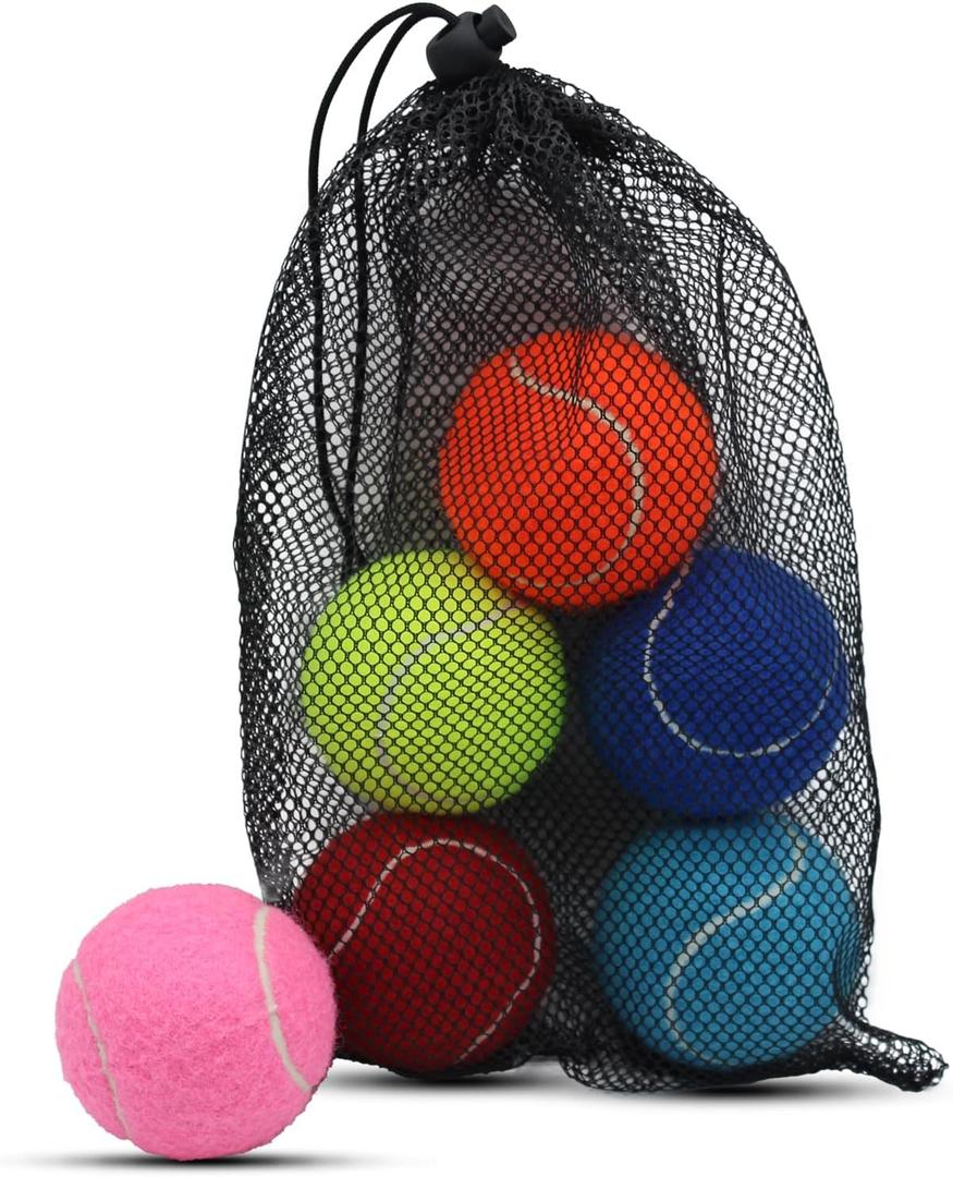 Tennis Balls, 6 Pack Training Tennis Balls,High Elasticity Practice Balls for Beginner, Playing Balls for Dogs (Rainbow)