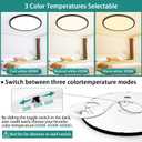 20 Inch LED Flush Mount Ceiling Light Fixture,Dimmable Ultra Thin Round Ceiling Light,40W 4000 Lumens,3 Color Temperatures 3000K 4000K 6000K,Black,for Kitchen Dining Room Bedroom Office