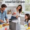 Silonn Ice Makers Countertop, Portable Stainless Steel Machine with Handle | 9 cubes/6min, 26lbs/day, 1.2L water tank, self-clean, low-noise, compact