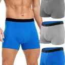 Men's Incontinence Underwear, 150 ML Absorbency Washable and Reusable Cotton Leakproof Protection Boxer Briefs 3 Pack (Multicolor, Medium)