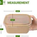50 Pack 35 oz Paper Food Containers with Lids, Microwavable and Freezer Use Paper Meal Prep Containers Disposable Food Prep and Take Out Food Containers, 50 Bowls 50 Lids