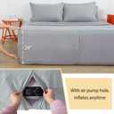 Air Mattress Sheet Set Twin Size,3 Piece Deep Pocket Bed Sheet Set for 16-24 Inch Air Bed,Easy Inflate Access,Perfect for Guest Room, RV, Camping,Gray