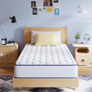Avenco 6 Inch Twin Mattress, Foam and Spring Hybrid Mattresses in a Box, Medium Soft, Breathable Fabric & Adaptive Support, CertiPUR-US Certified, Twin Size Mattress in Guest and Kids Bedroom