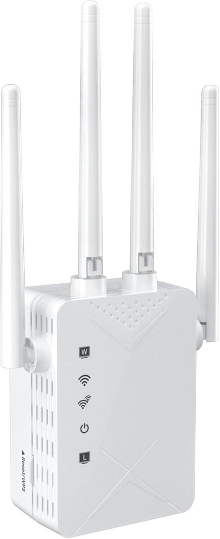 WiFi Extender Signal Booster, Whole Home Coverage Internet Repeater Works with Any Router