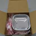 Mini Cake Pans with Lids, ZOXILEN 5oz/150ml Mini Loaf pans with Lids Spoons Aluminum Foil, Disposable Square Small Baking Cups Tins Muffin Pan Cheesecake Containers for Party Pink (25, Pink)