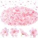 WILLBOND 100 Pieces Faux Flower Heads for Crafts Artificial Silk Plum Blossom Heads for Home Room Wedding Party Marriage Car Shoes Hats, 1.8 Inch (Pink)