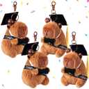 4 Pcs Graduation Capybara Plush Keychain Capybara Stuffed Animals for College High School Graduation Ceremony Party Gifts