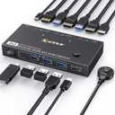 Displayport KVM Switch 2 Monitors 2 Computers 8K@60Hz4K@144Hz. USB3.0 MST KVM Switch Dual Monitor for 2 Computers Share 2 Monitors and 4 USB Devices Support Extended/Copy Mode with Desktop Controller