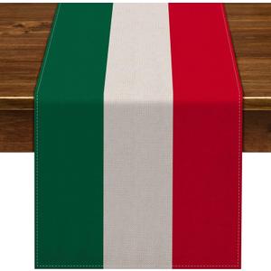 Nepnuser Italy Table Runner 108 Inches Long for Italian Themed Party Decoration Home Kitchen Dining Room Dinner Linen Table Decor