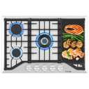 GASLAND 30 in. NG/LPG Convertible Gas Cooktop in Stainless Steel with 5-Burners and Reversible Cast Iron Grill/Griddle PRO GH3305SF