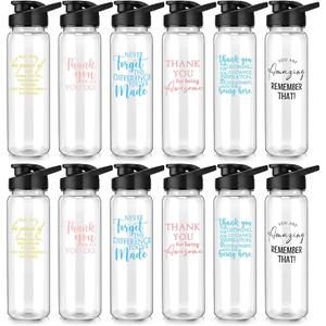 Inbagi 12 Pcs Employee Appreciation Gifts 24 oz Plastic Water Bottles Thank You Coworker Leak Proof Sports Water Bottles for Boss Day Vet Tech Week Gifts Team Staff Teacher Students Women Men Office
